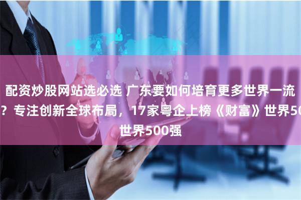 配资炒股网站选必选 广东要如何培育更多世界一流企业？专注创新全球布局，17家粤企上榜《财富》世界500强